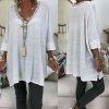 The Best Women Lace Long Sleeve Pullover Casual T Shirt New Ladies V Neck Loose Baggy Jumper Shirt Top Women Clothes Online - Hplify