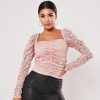 The Best Women Lace Puff Sleeve Cropped Tops Shirt Fashion Ladies Autumn Winter Casual Blouse Holiday Tops Tee Online - Hplify