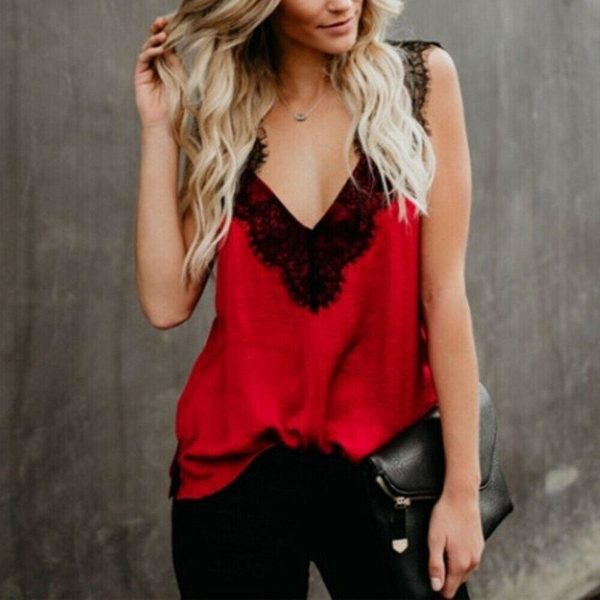 The Best Women Lace Sleeveless Tank Tops Vest Ladies Backless Sexy Summer Loose Camisole Blouse Casual Beach Shirt New Online - Hplify
