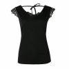 The Best Women Lace T-shirt Top Fashion Ladies Holiday Casual Camisole Tank Top Sleeveless V-Neck Solid Slim Female T-shirt Online - Hplify