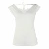 The Best Women Lace T-shirt Top Fashion Ladies Holiday Casual Camisole Tank Top Sleeveless V-Neck Solid Slim Female T-shirt Online - Hplify