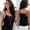 The Best Women Lace Vest Sleeveless Loose Camisole Fashion Ladies Summer Beach Casual V-Neck Tank Tops Blouse Shirts Online - Hplify
