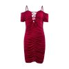 The Best Women Ladies Bandage Bodycon Short Mini Dress Off Shoulder Evening Party Clubwear Summer Dress Sundress Online - Hplify