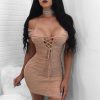 The Best Women Ladies Bandage Bodycon Short Mini Dress Off Shoulder Evening Party Clubwear Summer Dress Sundress Online - Hplify