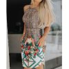 The Best Women Ladies Boho Round Neck Braided Floral Fashion High Waist Sleeveless Summer Casual Beach Mini Dress Sundress Online - Hplify