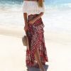 The Best Women Ladies Casual Boho Tribal Floral Skirt Female Summer Beachwear Party Casual Long Maxi Skirt Sundress Online - Hplify
