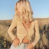 The Best Women Ladies Chunky Cable Knitted Cardigan Button Down Long Sleeve V neck Short Sweater Top Slim Fit Soid Fashion Shirts Online - Hplify