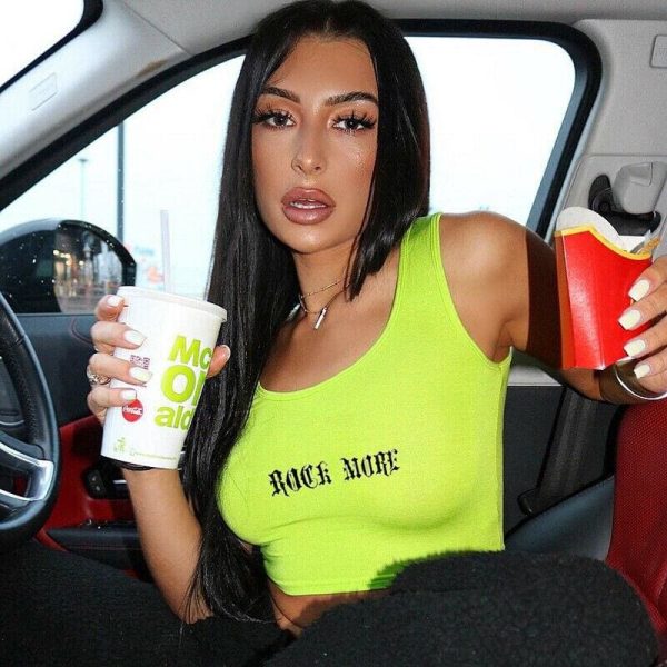 The Best Women Ladies Fashion Summer Tanks Tops Vest Blouse Solid Casual Crop Elastic Shirt Cami Camisole Short Top Online - Hplify