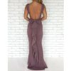 The Best Women Ladies Formal Backless Long Dress Party Ball Prom Gown Wedding Bridesmaid Sleeveless O-Neck Long Maxi Dress Online - Hplify