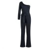 The Best Women Ladies Jumpsuits Summer Clubwear Playsuit Jumpsuit Loose One Shoulder Long Trousers Black Blue Green Pink Online - Hplify