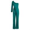 The Best Women Ladies Jumpsuits Summer Clubwear Playsuit Jumpsuit Loose One Shoulder Long Trousers Black Blue Green Pink Online - Hplify