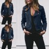 The Best Women Ladies Long Sleeve Waterfall Cardigan Blazer Coat Open Front Suede Jacket Zip Up Biker Casual Tops Clothes Online - Hplify