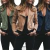 The Best Women Ladies Long Sleeve Waterfall Cardigan Blazer Coat Open Front Suede Jacket Zip Up Biker Casual Tops Clothes Online - Hplify