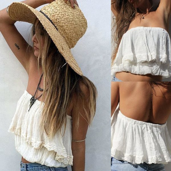 The Best Women Ladies Off Shoulder Boob Elastic Tube Tops Blouse Cami Tops Online - Hplify