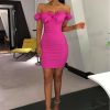 The Best Women Ladies Off Shoulder Dress Bandage Party Summer Sexy Bodycon Slim Dresses Beach Solid Casual Sundress New Online - Hplify