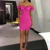 The Best Women Ladies Off Shoulder Dress Bandage Party Summer Sexy Bodycon Slim Dresses Beach Solid Casual Sundress New Online - Hplify