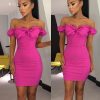 The Best Women Ladies Off Shoulder Dress Bandage Party Summer Sexy Bodycon Slim Dresses Beach Solid Casual Sundress New Online - Hplify