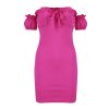 The Best Women Ladies Off Shoulder Dress Bandage Party Summer Sexy Bodycon Slim Dresses Beach Solid Casual Sundress New Online - Hplify