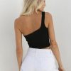 The Best Women Ladies One Shoulder Crop Tops Sleeveless T-Shirt Tank Tops Summer Beach Vest Bare Midriff Summer Fashion Clothes Online - Hplify