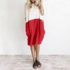 The Best Women Ladies Patchwork Dress Shortsleeve O-Neck Baggy Dress Online - Hplify