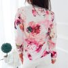 The Best Women Ladies Retro Floral Zipper Up Bomber Long Sleeve Slim Plaid Jacket Casual Floral Zipper Up Bomber Coat Outwear Online - Hplify