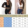 The Best Women Ladies See Through Lace Mesh Sheer Long Sleeve V-Neck Crop Top Casual Summer Solid Shirt Blouse Tee Online - Hplify