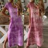 The Best Women Ladies Short Sleeve Bohemia Long Maxi Dress Fashion Summer Beach Party Casual Long Loose Holiday Sundress Online - Hplify