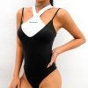 The Best Women Ladies Sleeveless Backless Bandage Bodysuit Summer Beach Patchwork Casual Swimwear Romper Jumpsuit New Online - Hplify