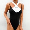The Best Women Ladies Sleeveless Backless Bandage Bodysuit Summer Beach Patchwork Casual Swimwear Romper Jumpsuit New Online - Hplify