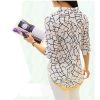 The Best Women Ladies Slim Chiffon Tops 3/4 Sleeve Shirt Fashion Summer Casual Geometric Print Blouse New Workout Shirt Online - Hplify