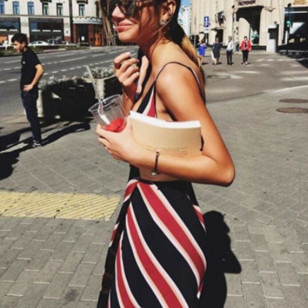 The Best Women Ladies Summer Boho Casual Long Maxi Party Beach Dress Sundress Female Spaghetti Strap Sleeveless Holiday Sundress Online - Hplify