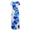 The Best Women Ladies Summer Boho Floral Maxi Dress Casual High Waist Short Sleeve O-Neck Party Holiday Beach Dress Sundress Online - Hplify