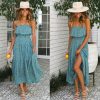 The Best Women Ladies Summer Boho Floral Sleeveless Casual High Waist Long Maxi Dress Party Beach Dress Sundress Online - Hplify