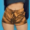 The Best Women Ladies Summer Mini Beach Casual Shorts Hot Sexy High Waist Pocket Satin Shorts New Fashion Casual Solid Soft Shorts Online - Hplify