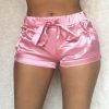 The Best Women Ladies Summer Mini Beach Casual Shorts Hot Sexy High Waist Pocket Satin Shorts New Fashion Casual Solid Soft Shorts Online - Hplify