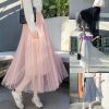 The Best Women Lady A-line Tutu Elastic Waist Mesh Long Maxi Skirts Party Three Layer Chiffon Pleated Retro Lace Skirt Online - Hplify