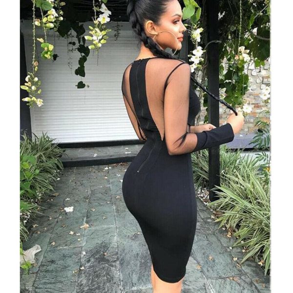 The Best Women Lady Long Sleeve Bandage Bodycon Summer Casual Solid Party Cocktail Club Short Mini Dress Online - Hplify