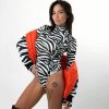 The Best Women Lady Long Sleeve Turtleneck Animal Zebra Print Bodycon Party Bodysuit Stretch Slim Leotard Tops Online - Hplify