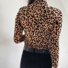 The Best Women Leopard Print Turtleneck Tops Autumn Long Sleeve Slim Basic Ladies T Shirt Party Fashion Korean Tops Female New Online - Hplify