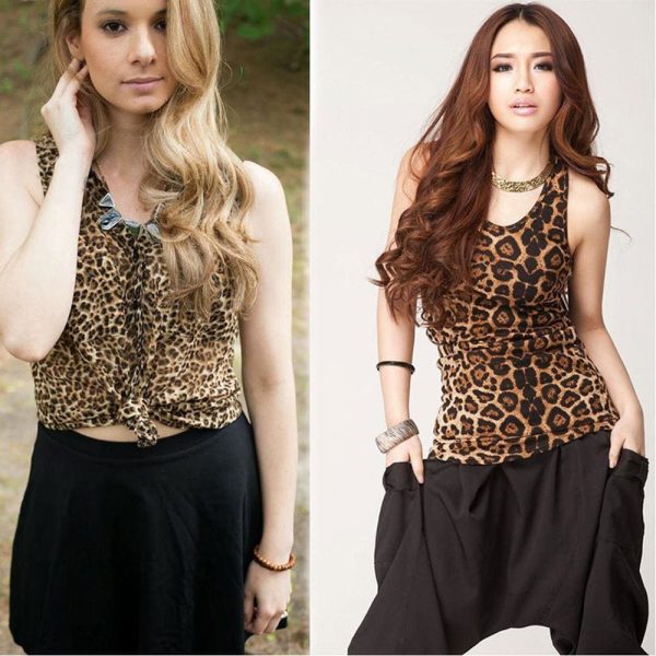 The Best Women Leopard Vest Top Sleeveless Tank Tops Casual Sweatshirt Online - Hplify
