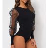 The Best Women Leotard Romper Bodysuit Blouse Summer Autumn Long Sleeve Tank Stretch Jumpsuit One Piece Slim Tops Online - Hplify