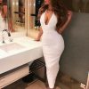 The Best Women Long Dress Ladies Summer Bodycon Backless Sleeveless Deep V Neck Cocktail Party Clubwear Formal Dress Online - Hplify