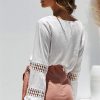 The Best Women Long Sleeve Blouse Shirt Casual Ladies V neck Lace Hollow Out Office Shirts Tops Pullover Tops Streetwear Online - Hplify