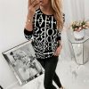 The Best Women Long Sleeve Blouse Shirt Crew Neck Letter Print Pullover Sweatshirt Loose Jumper Casual Autumn Winter Top Online - Hplify