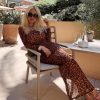 The Best Women Long Sleeve Bodycon Leopard Dress Mesh See-through Party Evening Club Slim Fit Maxi Dress Online - Hplify