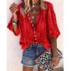 The Best Women Long Sleeve Casual Chiffon Blouse Shirt Ladies Loose Button Holiday Tops Shirt Streetwear Online - Hplify