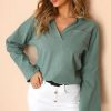 The Best Women Long Sleeve Loose Tee Shirts Fashion Ladies Summer Casual Solid Blouse Tops Shirt Autumn Streetwear Online - Hplify