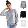 The Best Women Long-sleeve Sweatshirt Round Neck Lace Up Casual Pullover Online - Hplify