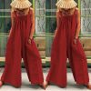 The Best Women Loose Baggy Jumpsuit Dungarees Playsuit Romper Ladies Casual Wide Leg Trousers Summer Holiday Clothing Online - Hplify