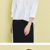 The Best Women Loose Blouse Cotton Back Button Solid V-Neck Casual Shirt Online - Source Silk